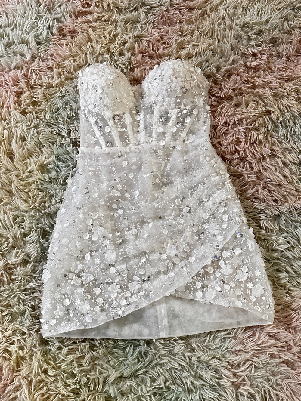 Rosie Etienne Eloise Beaded Flower Lace Wedding Party Limited Edition Dress UK8 - Picture 3 of 14